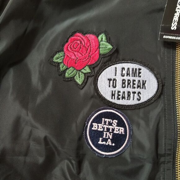 NWT Express Bomber with Embroidery Patches - Picture 5 of 11